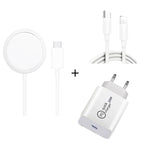 XJ-32 3合1 15W磁吸無線充電 + PD 20W USB-C / Type-C旅行充電 + USB-C / Type-C轉8針快速充電線，適用iPhone系列，美規插頭，歐規插頭，英規插頭