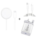 XJ-32 3合1 15W磁吸無線充電 + PD 20W USB-C / Type-C旅行充電 + USB-C / Type-C轉8針快速充電線，適用iPhone系列，美規插頭，歐規插頭，英規插頭