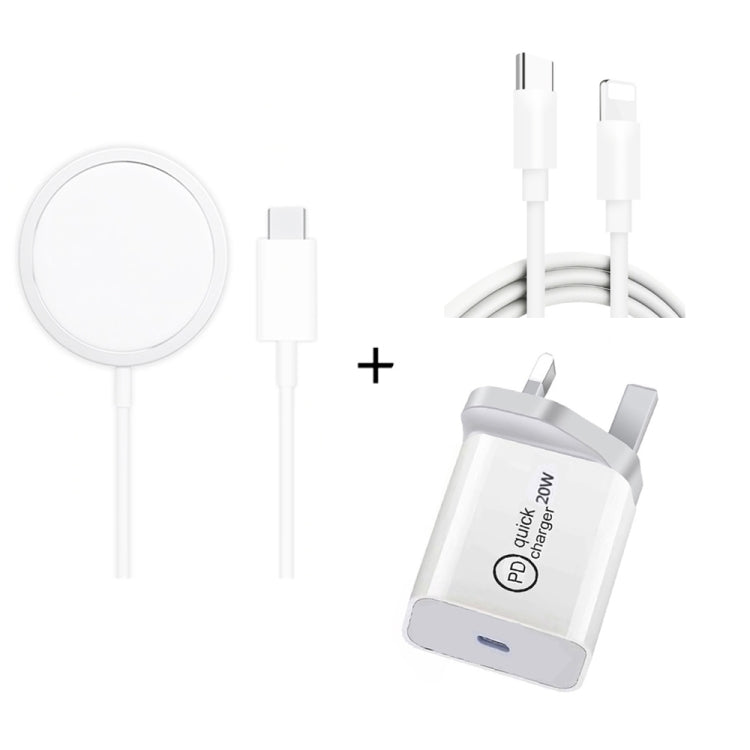 XJ-32 3合1 15W磁吸無線充電 + PD 20W USB-C / Type-C旅行充電 + USB-C / Type-C轉8針快速充電線，適用iPhone系列，美規插頭，歐規插頭，英規插頭