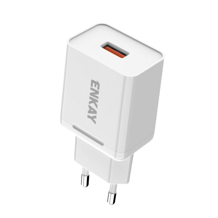 ENKAY Hat-Prince T006-1 18W USB QC 3.0 快速充電旅行充電器電源轉接器，歐盟插頭