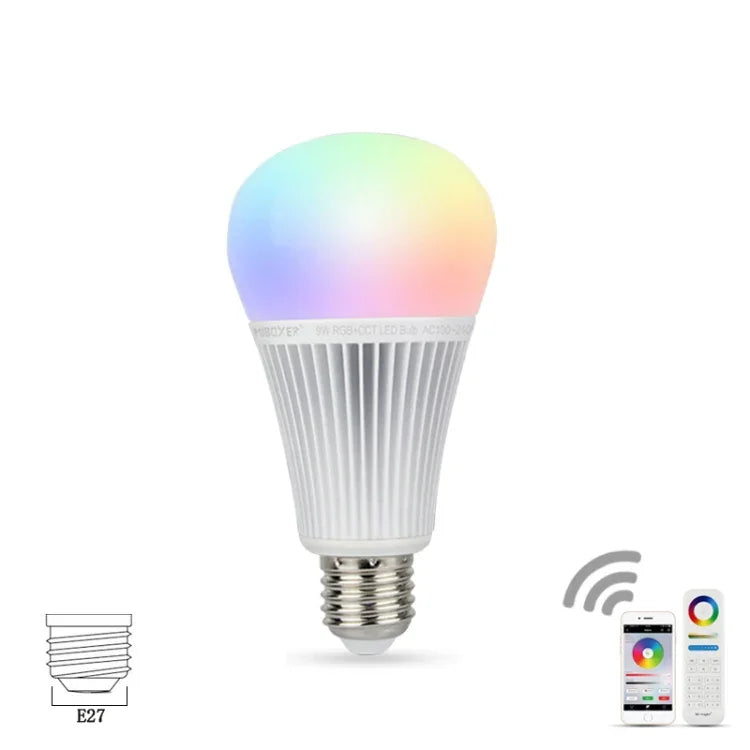 FUT012 E27 9W RGB + CCT LED 燈泡 100V-240V 全彩遙控智能燈泡 WiFi 2.4G 無線