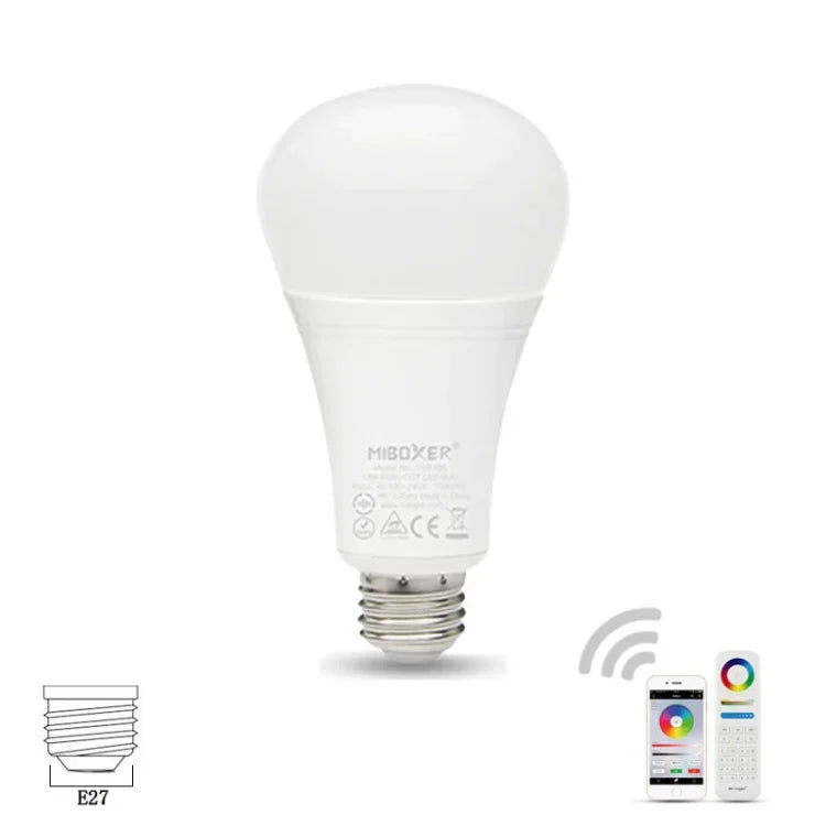 FUT105 12W RGB + CCT LED 燈泡 E27 室內燈 2.4G 遙控智能手機 APP 控制 臥室客廳 AC100~240V
