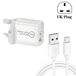 SDC-20WA+C 20W PD 3.0 + QC 3.0 USB 雙快充通用旅行充電器，附USB轉Type-C / USB-C快充數據線，英規插頭，USB轉Type-C / USB-C（英規插頭）