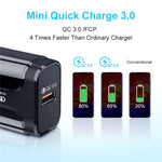 LZ-023 18W QC 3.0 USB Portable Travel Charger + 3A USB to Micro USB Data Cable, US Plug, Micro USB Data Cable, US Plug