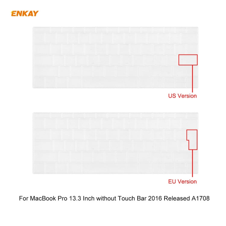 ENKAY 3 合 1 水晶筆記型電腦保護殼 + 歐規 TPU 鍵盤膜 + 防塵塞組合，適用於 MacBook Pro 13.3 吋 A1708（無 Touch Bar），適用於 MacBook Pro 13.3 吋 A1708（無 Touch Bar）