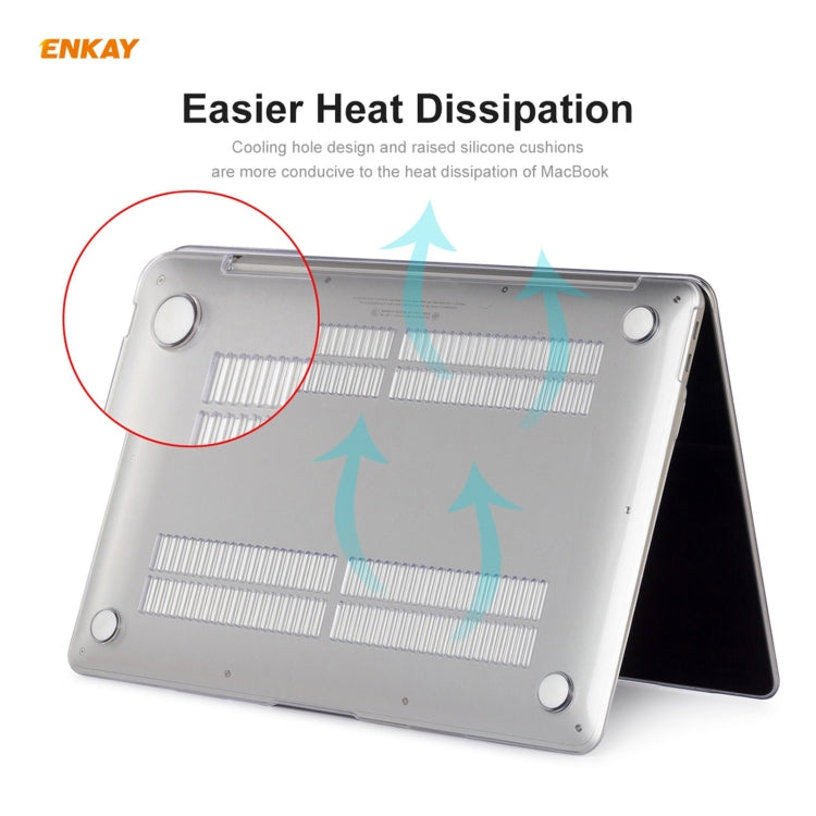 ENKAY 3合1水晶筆記型電腦保護殼 + 歐規TPU鍵盤膜 + 防塵塞組合，適用於MacBook Air 13.3吋 A1932 (2018)