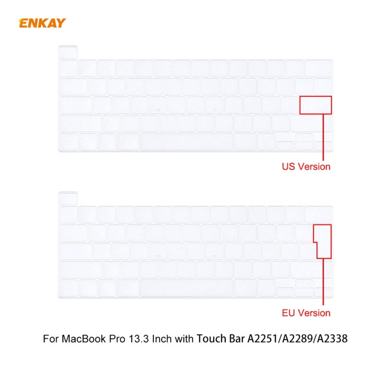 ENKAY 3 合 1 水晶筆記型電腦保護殼 + 歐規 TPU 鍵盤膜 + 防塵塞組合，適用於 MacBook Pro 13.3 吋 A2251 & A2289 & A2338（有 Touch Bar），適用於 MacBook Pro 13.3 吋 A2251（有 Touch Bar）