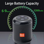 T&G TG519 TWS HiFi 便攜藍牙喇叭低音炮戶外無線柱狀喇叭，支援 TF 卡/FM/3.5mm AUX/U 盤/免提通話