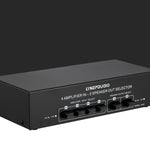 B042 4 進 2 出功率放大音響切換器揚聲器切換分配器，每通道 300W 無損音質，B042