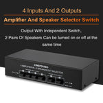 4 進 2 出功率放大及揚聲器切換器揚聲器切換分配器，每通道 300W 無損音質，4 進 2 出