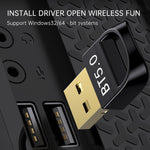 USB 藍牙 V5.0 轉接器接收器，藍牙 V5.0