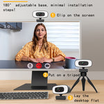 C10 2K 高清無失真 360 度旋轉三速補光 USB 免驅動網路攝影機，內建更清晰麥克風