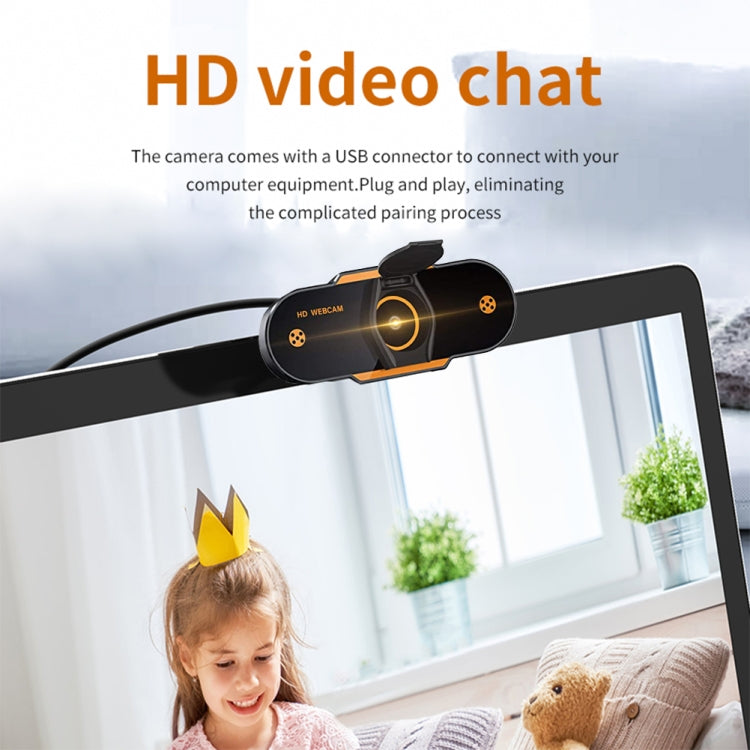 312 1080P高清USB 2.0桌面電腦攝影機附麥克風，線長約1.3m，標準款，附三腳架，防窺