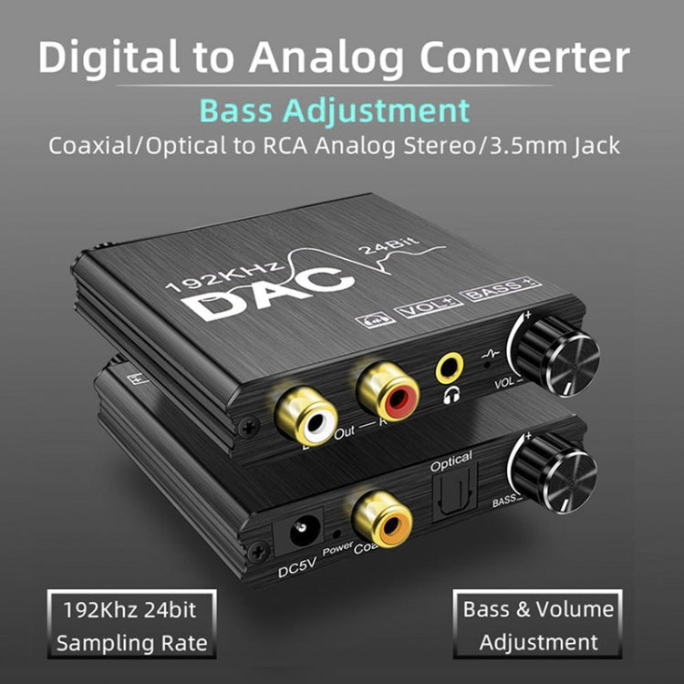 數位轉類比音訊轉換器 立體聲擷取器 DAC 擴大器 光纖 SPDIF 192Khz 24Bit