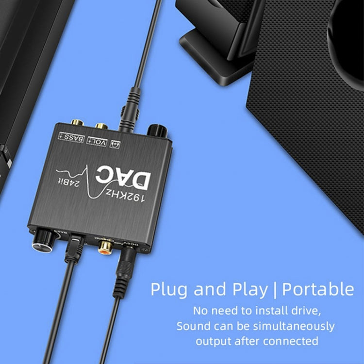 數位轉類比音訊轉換器 立體聲擷取器 DAC 擴大器 光纖 SPDIF 192Khz 24Bit