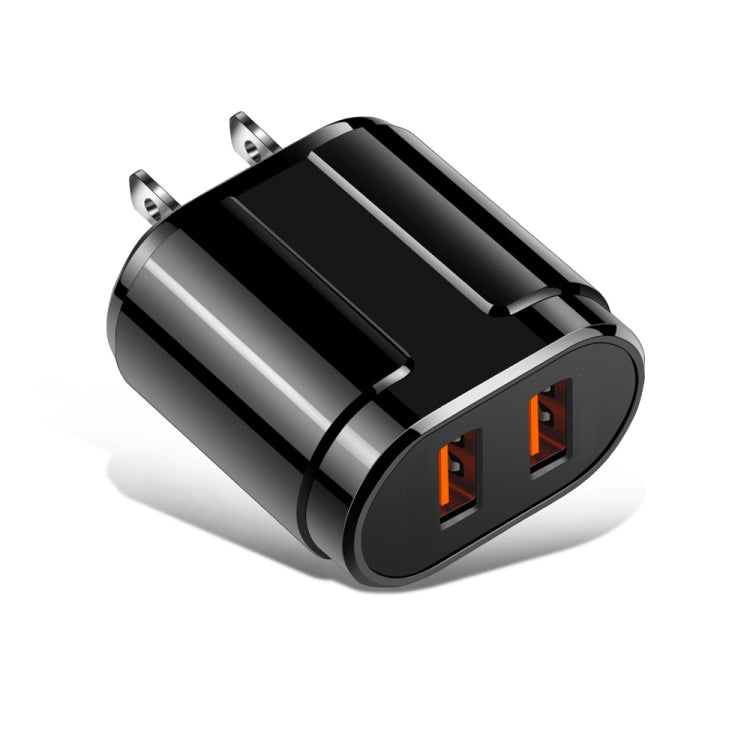 雙USB便攜旅行充電器 + 1米USB轉Micro USB數據線，美規插頭