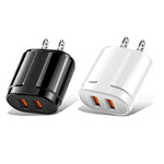 雙USB便攜旅行充電器 + 1米USB轉Micro USB數據線，美規插頭