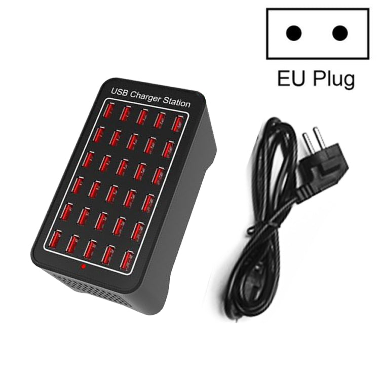 XLD-A7 150W 30口USB快速充電站智能充電器，AC 110-240V，150W 30口USB歐規插頭，150W 30口USB美規插頭，150W 30口USB澳規插頭，150W 30口USB英規插頭