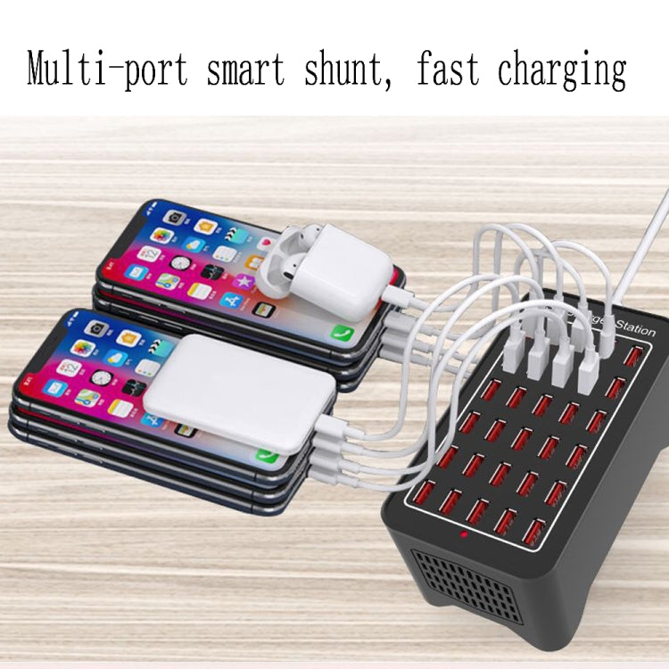 XLD-A7 150W 30口USB快速充電站智能充電器，AC 110-240V，150W 30口USB歐規插頭，150W 30口USB美規插頭，150W 30口USB澳規插頭，150W 30口USB英規插頭