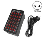XLD-A7 150W 30口USB快速充電站智能充電器，AC 110-240V，150W 30口USB歐規插頭，150W 30口USB美規插頭，150W 30口USB澳規插頭，150W 30口USB英規插頭