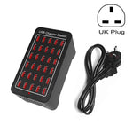 XLD-A7 150W 30口USB快速充電站智能充電器，AC 110-240V，150W 30口USB歐規插頭，150W 30口USB美規插頭，150W 30口USB澳規插頭，150W 30口USB英規插頭
