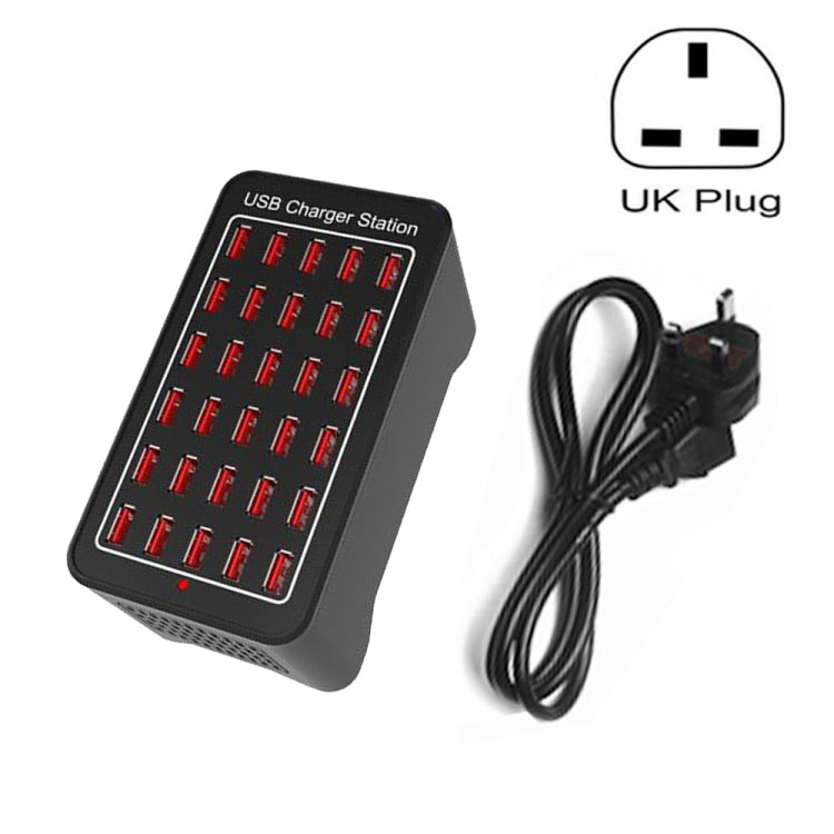 XLD-A7 150W 30口USB快速充電站智能充電器，AC 110-240V，150W 30口USB歐規插頭，150W 30口USB美規插頭，150W 30口USB澳規插頭，150W 30口USB英規插頭