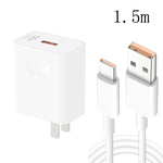 HW-66W 66W USB快速充電旅行充電器 + USB轉Type-C閃充數據線，美規插頭，美規插頭(1m)，美規插頭(1.5m)，美規插頭(2m)