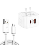 YSY-6087PD 20W PD3.0 + QC3.0雙快速充電旅行充電器，附USB轉Micro USB數據線，歐規插頭，美規插頭，英規插頭