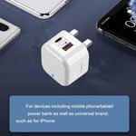 YSY-6087PD 20W PD3.0 + QC3.0 雙快充旅行充電器，附 USB 轉 Type-C 數據線，歐規插頭、美規插頭、英規插頭
