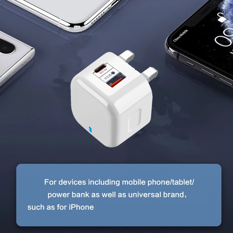 YSY-6087PD 20W PD3.0 + QC3.0 雙快充旅行充電器，附 USB 轉 Type-C 數據線，歐規插頭、美規插頭、英規插頭