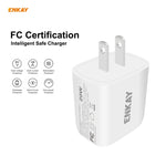 ENKAY Hat-Prince U090 20W PD + QC 3.0 便攜雙埠快充旅行充電器電源適配器，美規插頭
