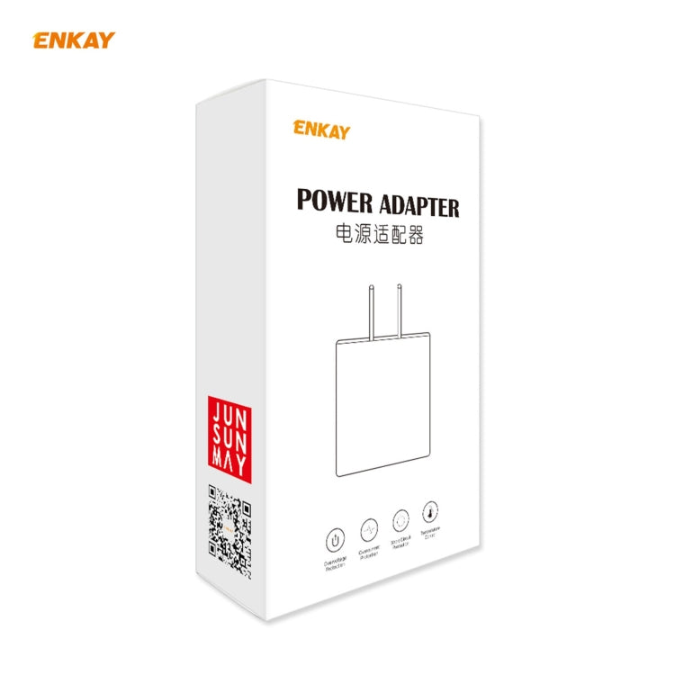 ENKAY Hat-Prince U090 20W PD + QC 3.0 便攜雙埠快充旅行充電器電源適配器，美規插頭