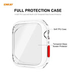 ENKAY Hat-prince Full Coverage TPU Case + Tempered Glass Protector for Apple Watch Series 6 / 5 / 4 / SE 44mm, For Apple Watch Series 6 / 5 / 4 / SE 44mm