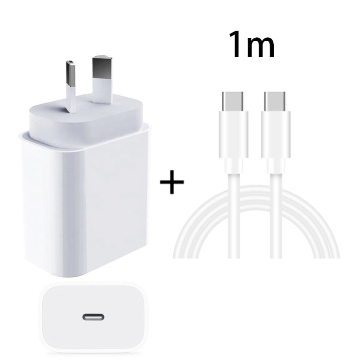 20W PD 3.0 旅行快速充電電源適配器，附 USB-C / Type-C 轉 Type-C 快充數據線，澳洲插頭，1 米，2 米