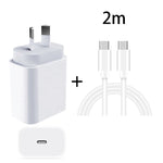20W PD 3.0 旅行快速充電電源適配器，附 USB-C / Type-C 轉 Type-C 快充數據線，澳洲插頭，1 米，2 米