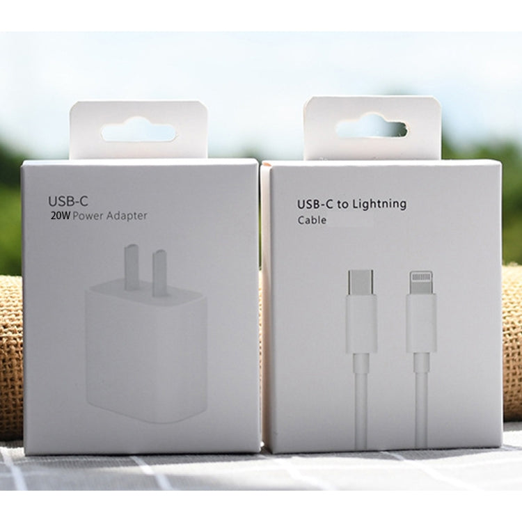 PD 20W 單 USB-C / Type-C 埠旅行充電器 + 3A PD3.0 USB-C / Type-C 轉 8 Pin 快充數據線組，美國插頭，20W 美國插頭 + PD 線 1.5 米，20W 美國插頭 + PD 線 2 米