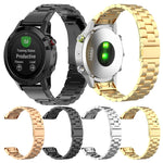 For Garmin Fenix5/Forerunner935/Garmin Approach S60 Stainless Steel Three Strains Of Metal Replacement Quick Release Strap, black, silver, gold, rose gold