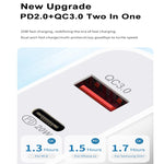 20W PD Type-C + QC 3.0 USB Interface Fast Charging Travel Charger with USB to 8 Pin Fast Charge Data Cable, EU Plug, US Plug, AU Plug