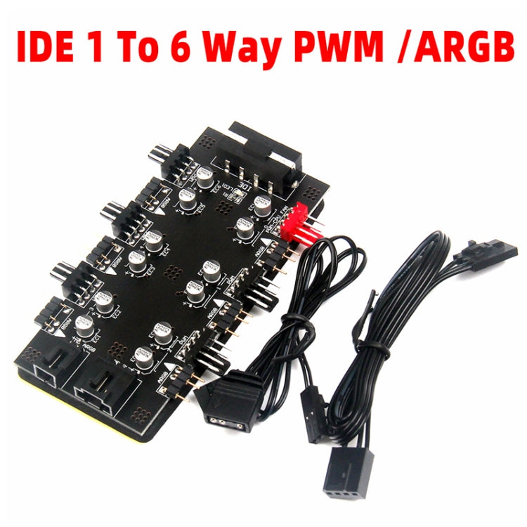1 對 6 PWM / ARGB 集線器延長 IDE 介面，1 對 6
