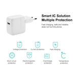 12W USB Port Travel Charger for iPad Series / iPod Series / iPhone Series , EU Plug