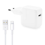 12W USB 充電器 + USB轉8針數據線，適用iPad / iPhone / iPod系列，歐盟插頭