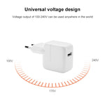 12W USB 充電器 + USB轉8針數據線，適用iPad / iPhone / iPod系列，歐盟插頭
