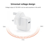 12W USB 充電器 + USB轉8針數據線，適用iPad / iPhone / iPod系列，英國插頭