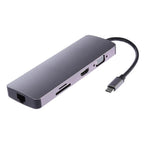 WS-11 八合一 Type-C 轉 HDMI + VGA + SD + TF + RJ45 + PD + 2 埠 USB3.0 集線器轉換器