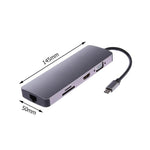 WS-11 八合一 Type-C 轉 HDMI + VGA + SD + TF + RJ45 + PD + 2 埠 USB3.0 集線器轉換器