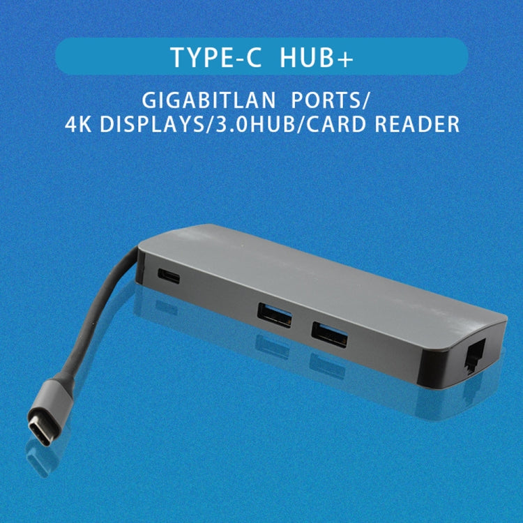 WS-11 八合一 Type-C 轉 HDMI + VGA + SD + TF + RJ45 + PD + 2 埠 USB3.0 集線器轉換器