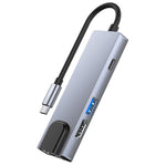 6合1 Type-C轉HDMI + RJ45 + SD / TF + PD + USB集線器轉接器