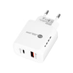 TE-PD01 PD 20W + QC3.0 USB 雙埠快速充電器，帶指示燈，歐盟插頭，歐盟插頭