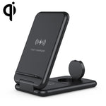 15W 三合一可折疊 Qi 快速無線充電站手機支架，適用 iPhone、iWatch 及 AirPods