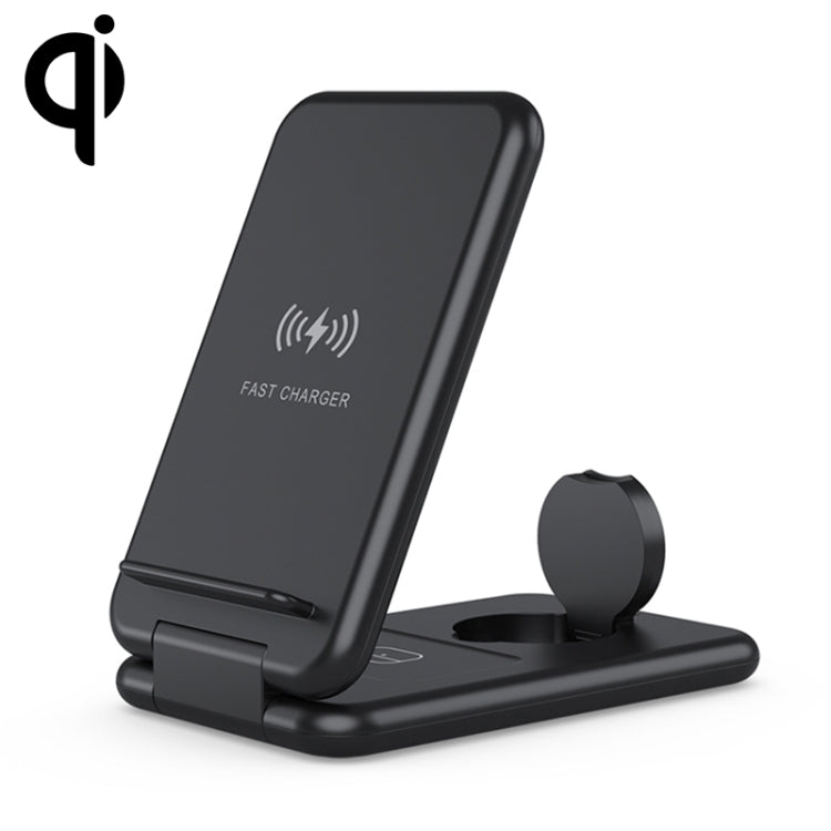 15W 三合一可折疊 Qi 快速無線充電站手機支架，適用 iPhone、iWatch 及 AirPods